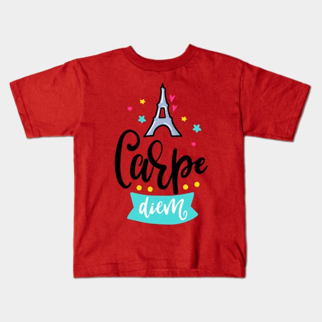 Carpe diem Kids T-Shirt by ByVili